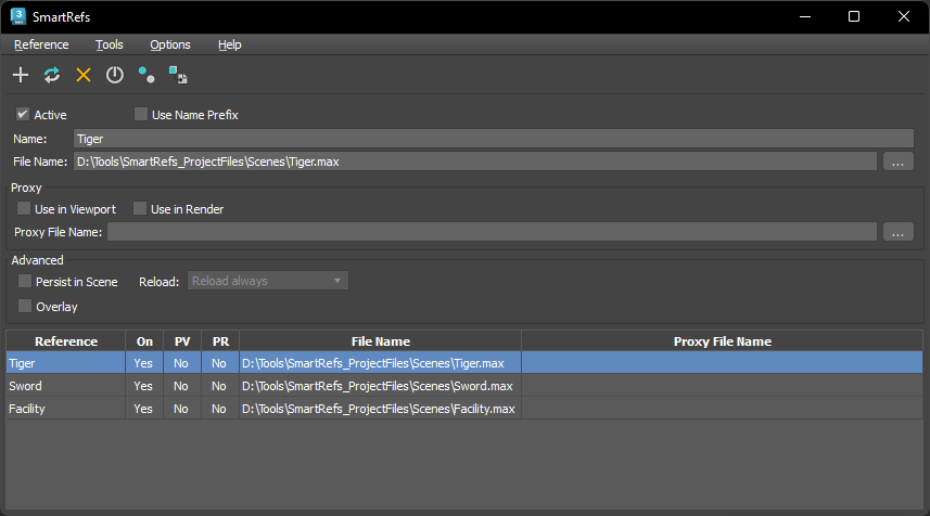 SmartRefs external references 3ds max Manager